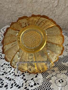 Vintage 60's Anchor Hocking Golden Harvest Country Estate Sunflower 5" Bowl